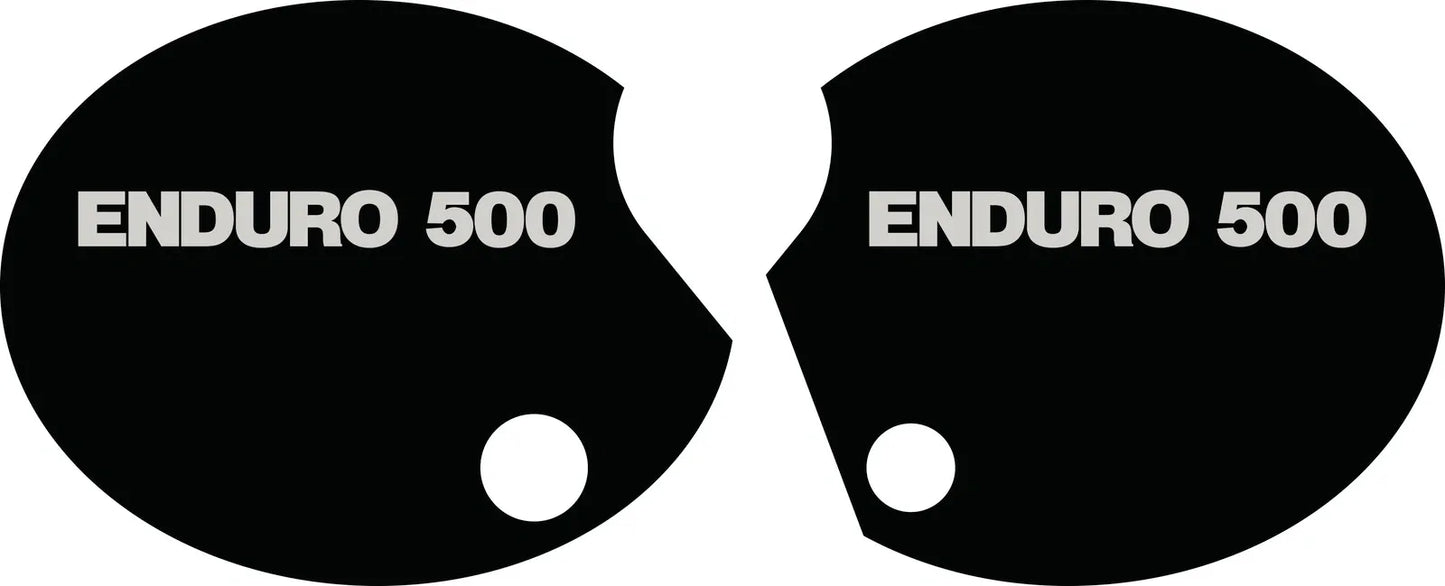 Side Cover Decal Set 'Enduro 500' - Silver Lettering - XT500