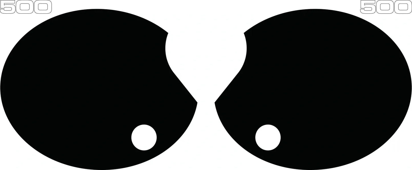 Side Cover Decal Set - Black Background/'500' in White Lettering - TT500 77-78