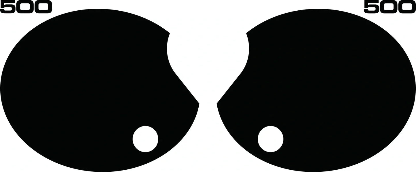 Side Cover Decal Set - Black Background/'500' in Black Lettering - TT500 77-78