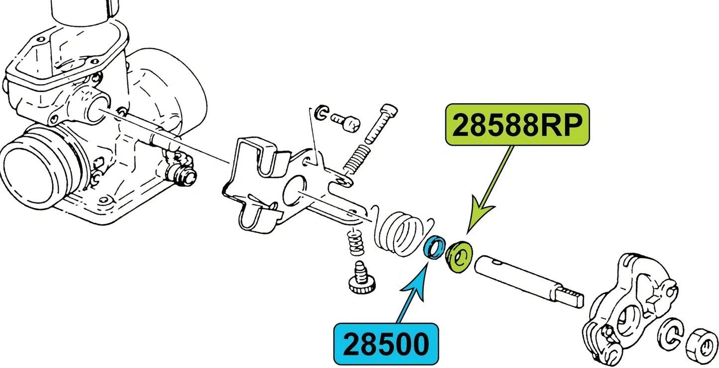 Collar Washer - Throttle Slide Shaft Carburetor - SR500 (Mikuni VM34SS) TT500 XT500 (Mikuni VM32SS)