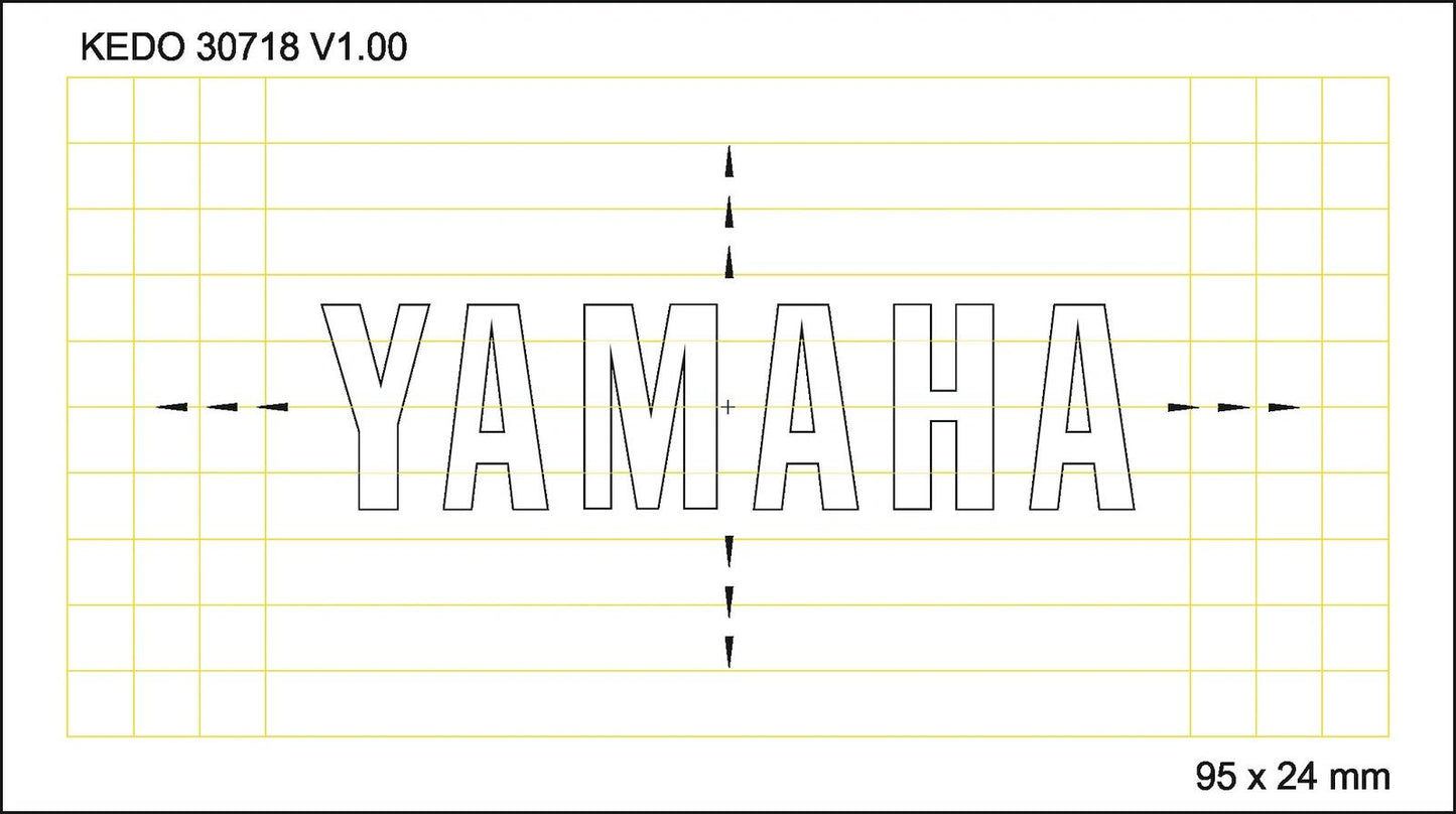 Stencil 95 x 24 mm 'YAMAHA' Logo - Rear Tail Bag XT550 XT600 TT600 XTZ Universal