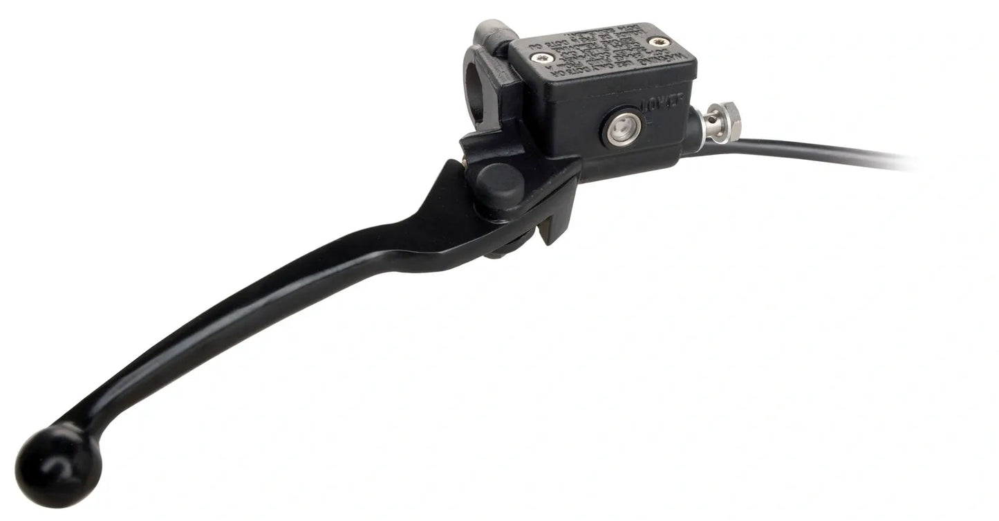 Front Brake Master Cylinder Assembly - 13mm - with Black Aluminum Lever/Brake Light Switch - Stainless Steel Banjo - SR500 XT600