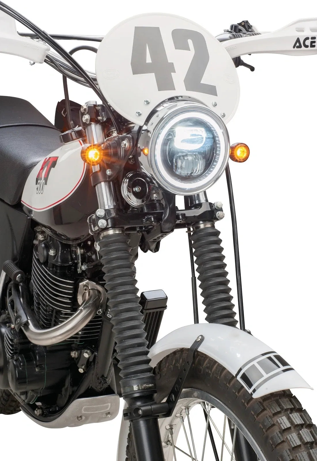 LED Turn Signal/Indicator Set - 'Classic-X' - Black Aluminum/Clear Lens - LED SMD Technology - XT500 TT500 SR500 Universal Application