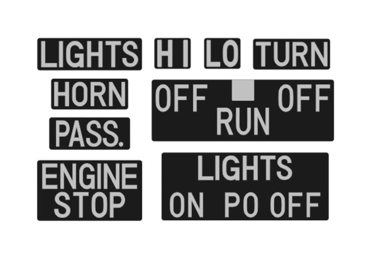 LH/RH Handlebar Switch - Decal Set - SR500