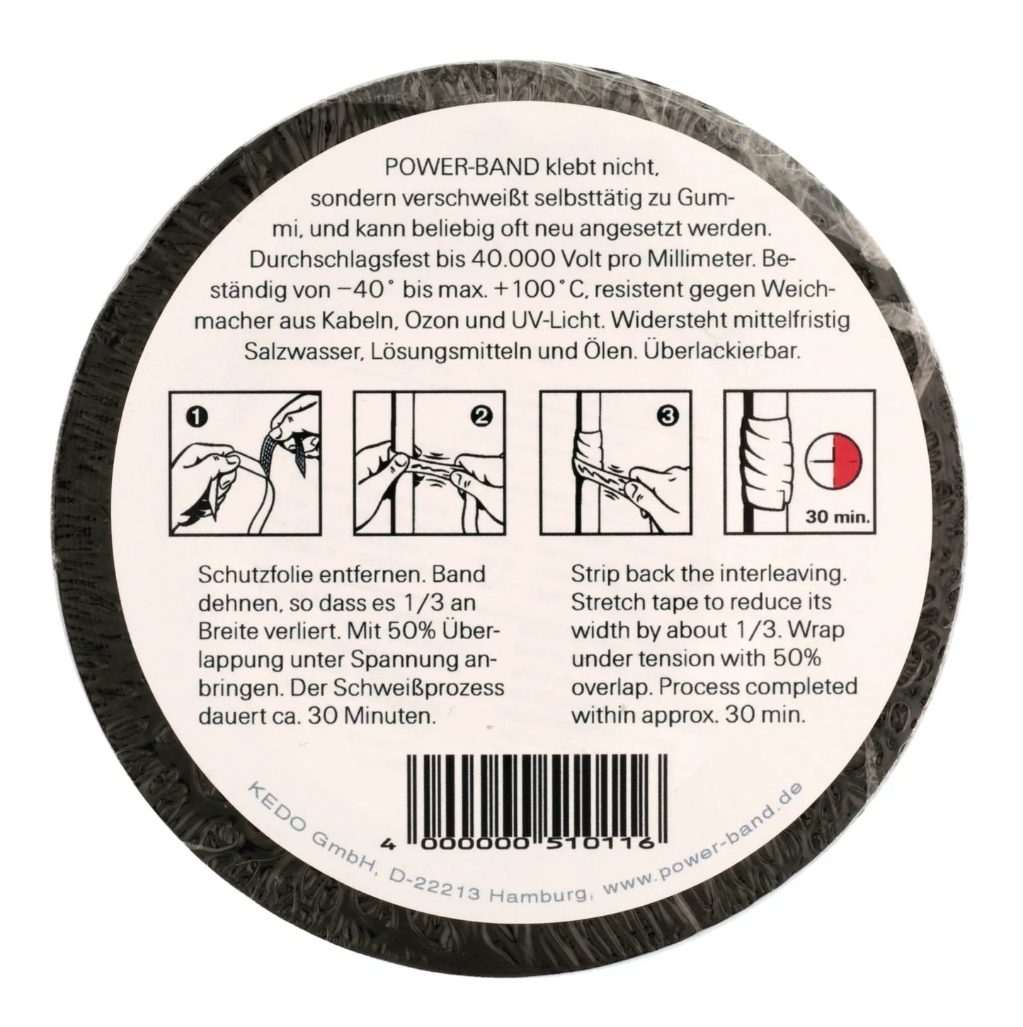 KEDO Power-Tape - Self-Amalgamating - 10 m/19 mm - Black - Universal