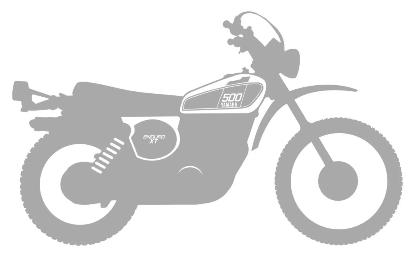 Sticker/Decal 'Stylized XT500 '76' - Silver (approx. 10 x 6 cm) - Universal