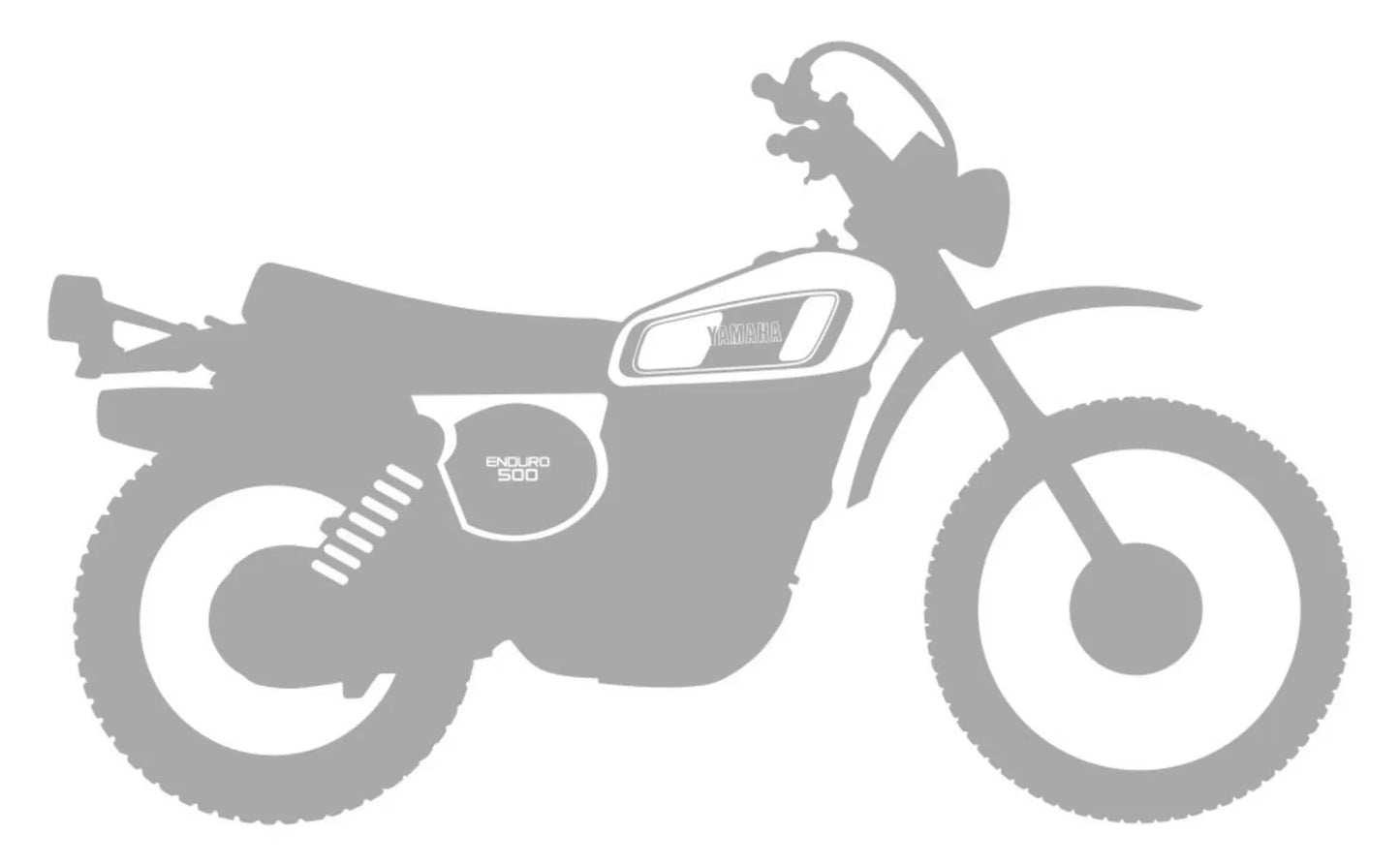 XT500'77 Sticker, Stylized '77 model, Silver