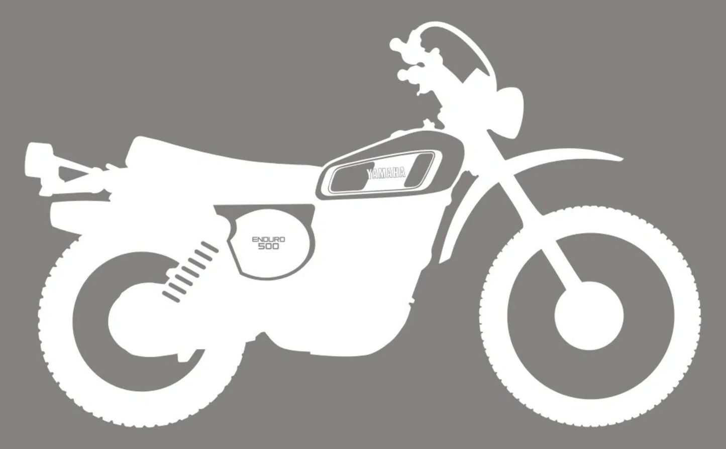 XT500'77 Sticker, Stylized '77 model, White