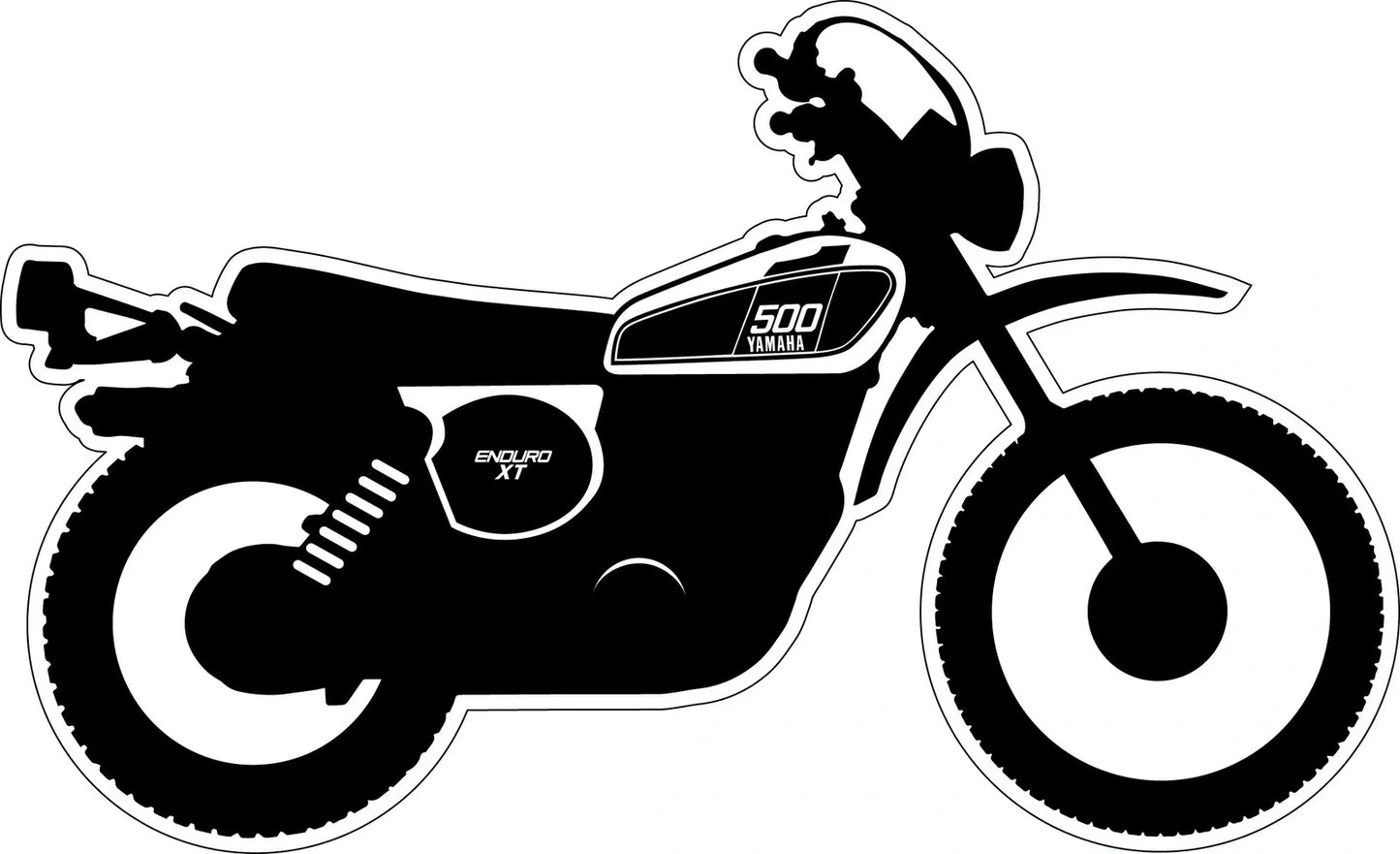 Sticker/Decal 'Stylized XT500 '76' - Black (approx. 185 x 108 mm) - Universal
