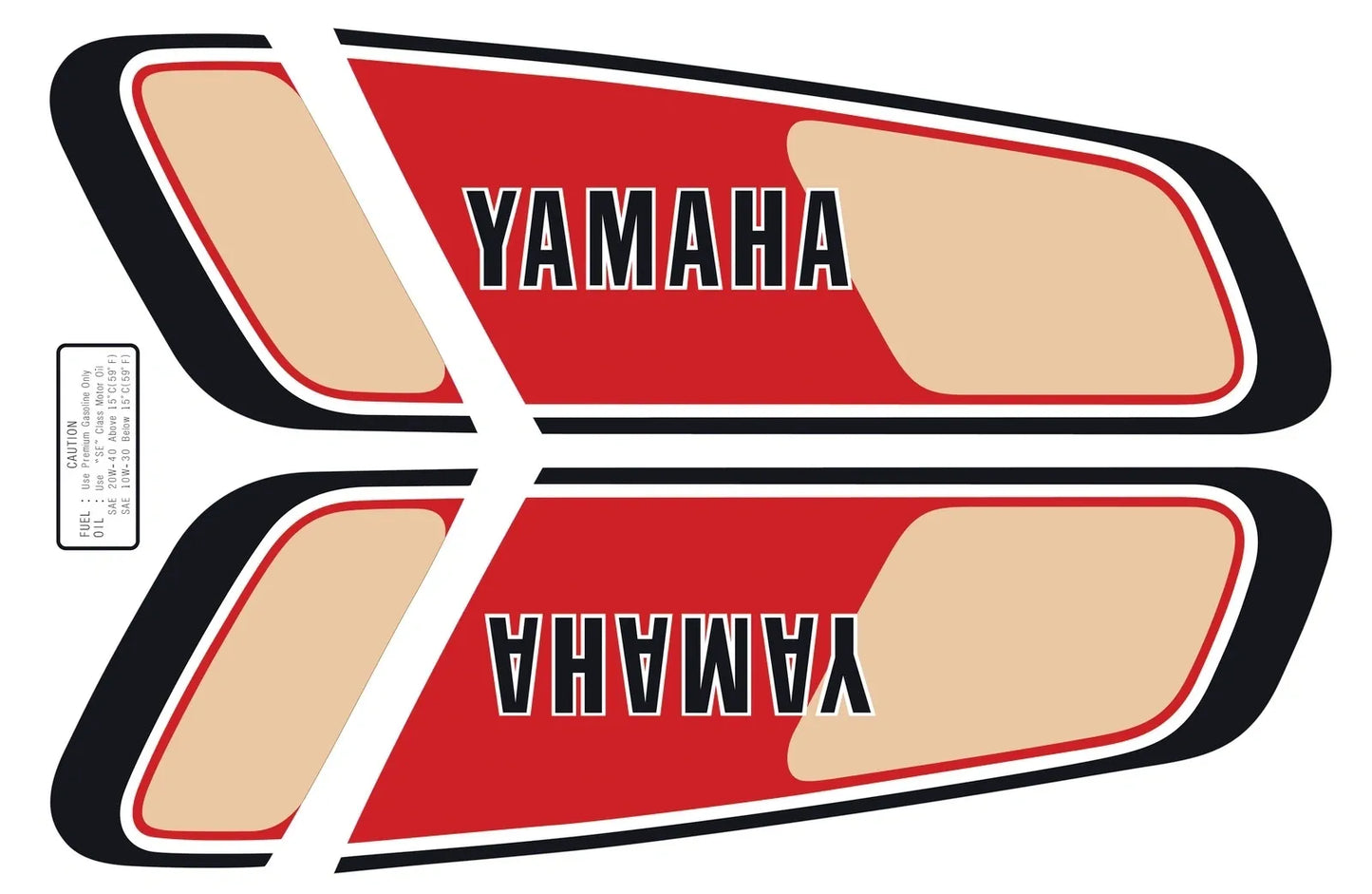 Fuel Tank Decal Set - 1977 - Red Beige Black - XT500