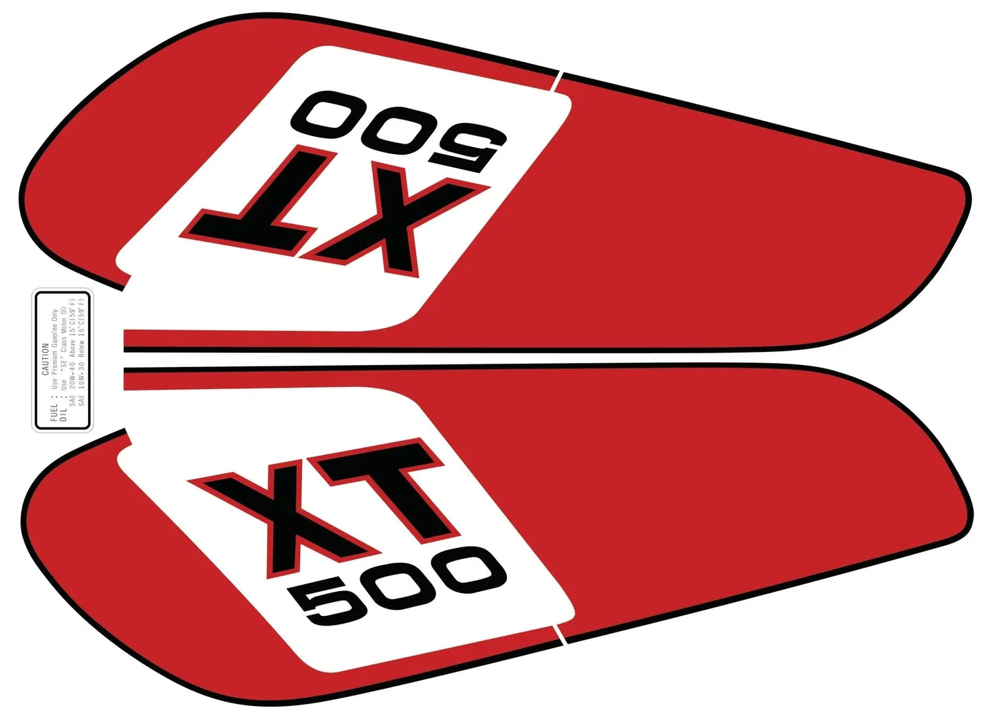Fuel Tank Decal Set - 1978 - Red Black - XT500
