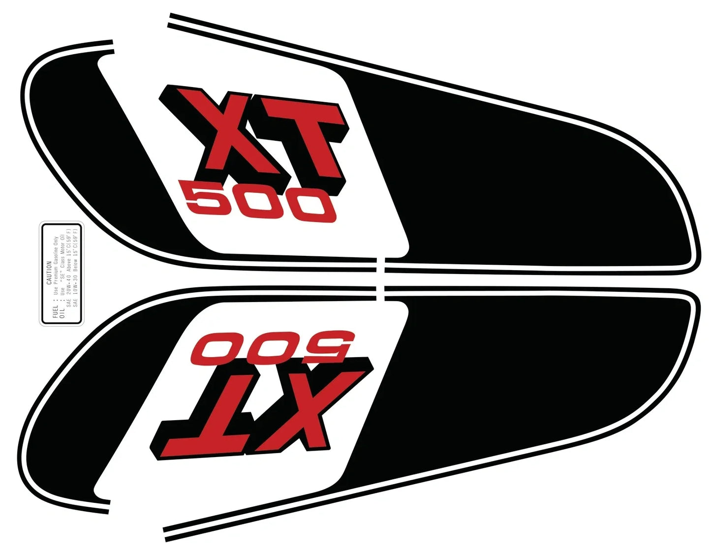 Fuel Tank Decal Set - 1979 - Black Red - XT500