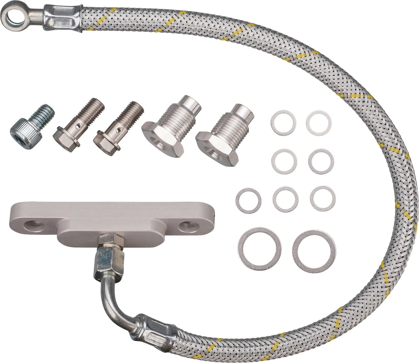 Classic Twin Feed Oil Line Kit - Silver - XT500 TT500 SR500 SR400