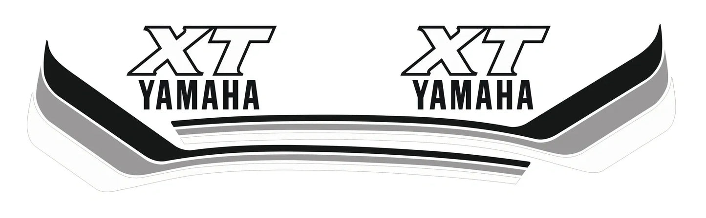Fuel Tank Decal Set - White/Silver/Black, 1 pair - XT550