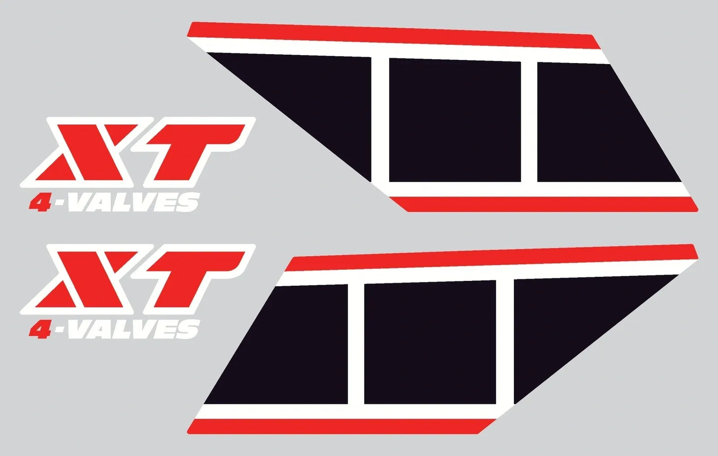 Fuel Tank Decal Set - Red/Black, 4 pieces Complete RH + LH - XT600