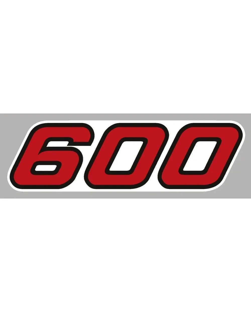 *NEW ITEM* Side Cover Decal - with Lettering '600' - Red/White/Black, White Background - XT600