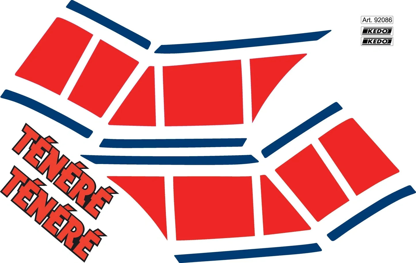 Fuel Tank Decal Set - Red/Dark Blue/Black - RH + LH - XT600Z