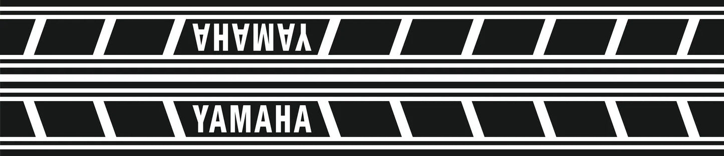 Fuel Tank Decal 'Classic' (Italic) - Black on Transparent Background - L/R Set - Universal YAMAHA