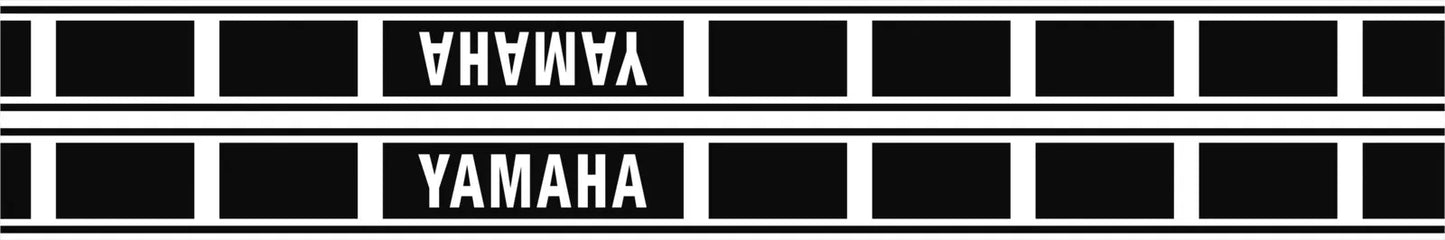 Fuel Tank Decal 'Classic' (Straight) - Black on Transparent Background - L/R Set - Universal YAMAHA