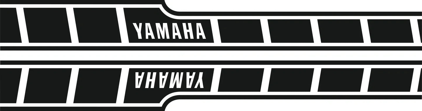YAMAHA Vintage Race Fuel Tank Decal Set 'Dynamic' - Complete (RH/LH) - Black on Transparent Background - Various YAMAHA