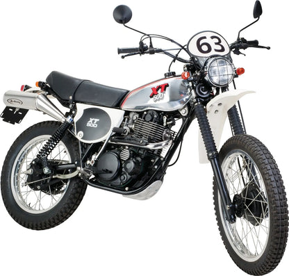 Side Cover Decal Set 'XT500' - White Lettering - Black Background - XT500 '80