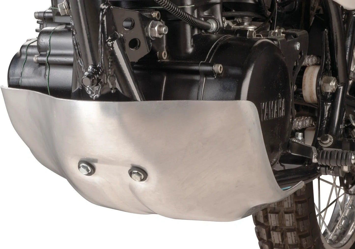 Aluminum Engine Guard/Skid Plate - Polished - 3mm Thick - XT500 TT500