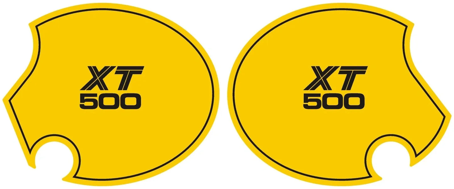 Side Cover Decal Set 'XT500' - Black Lettering - Competition Yellow - XT500 '80-