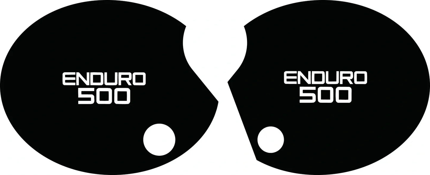 Side Cover Decal Set 'Enduro 500' - White Lettering - XT500