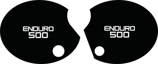 Side Cover Decal Set 'Enduro 500' - White Lettering - XT500