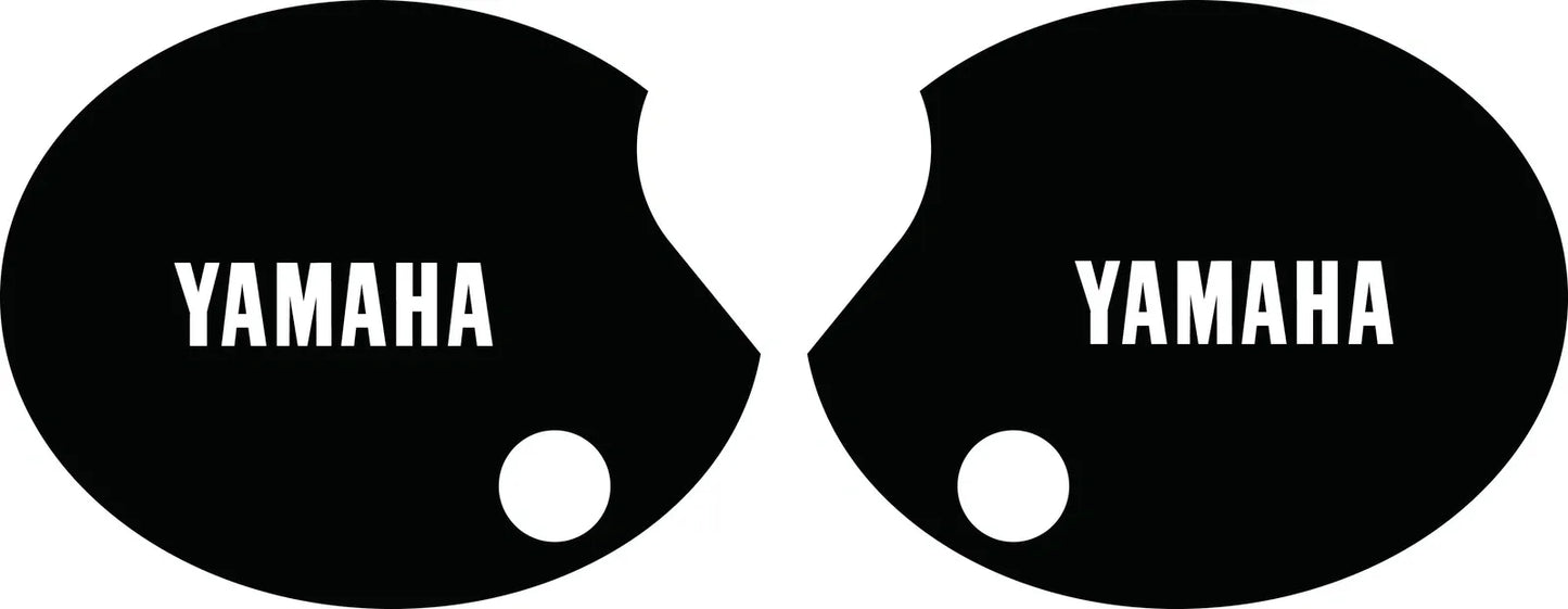 Side Cover Decal Set 'YAMAHA' - White Lettering - Black Background - XT500 -'79 TT500 -'78