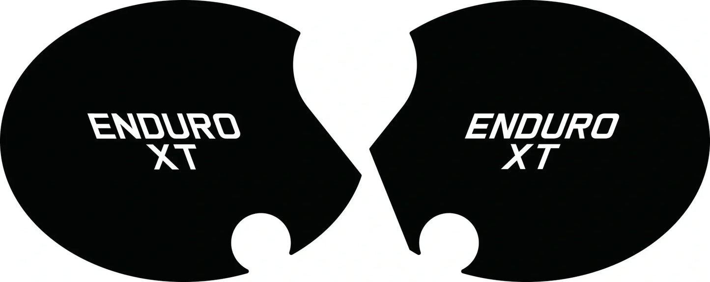 Side Cover Decal Set 'ENDURO XT' - White Lettering - Black Background - XT500 '80-
