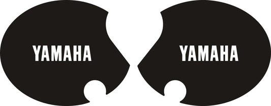 Side Cover Decal Set 'YAMAHA' - White Lettering - Black Background - XT500 '80-