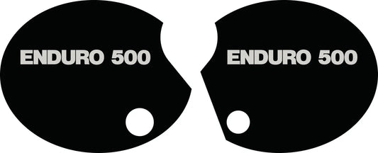 Side Cover Decal Set 'Enduro 500' - Silver Lettering - XT500