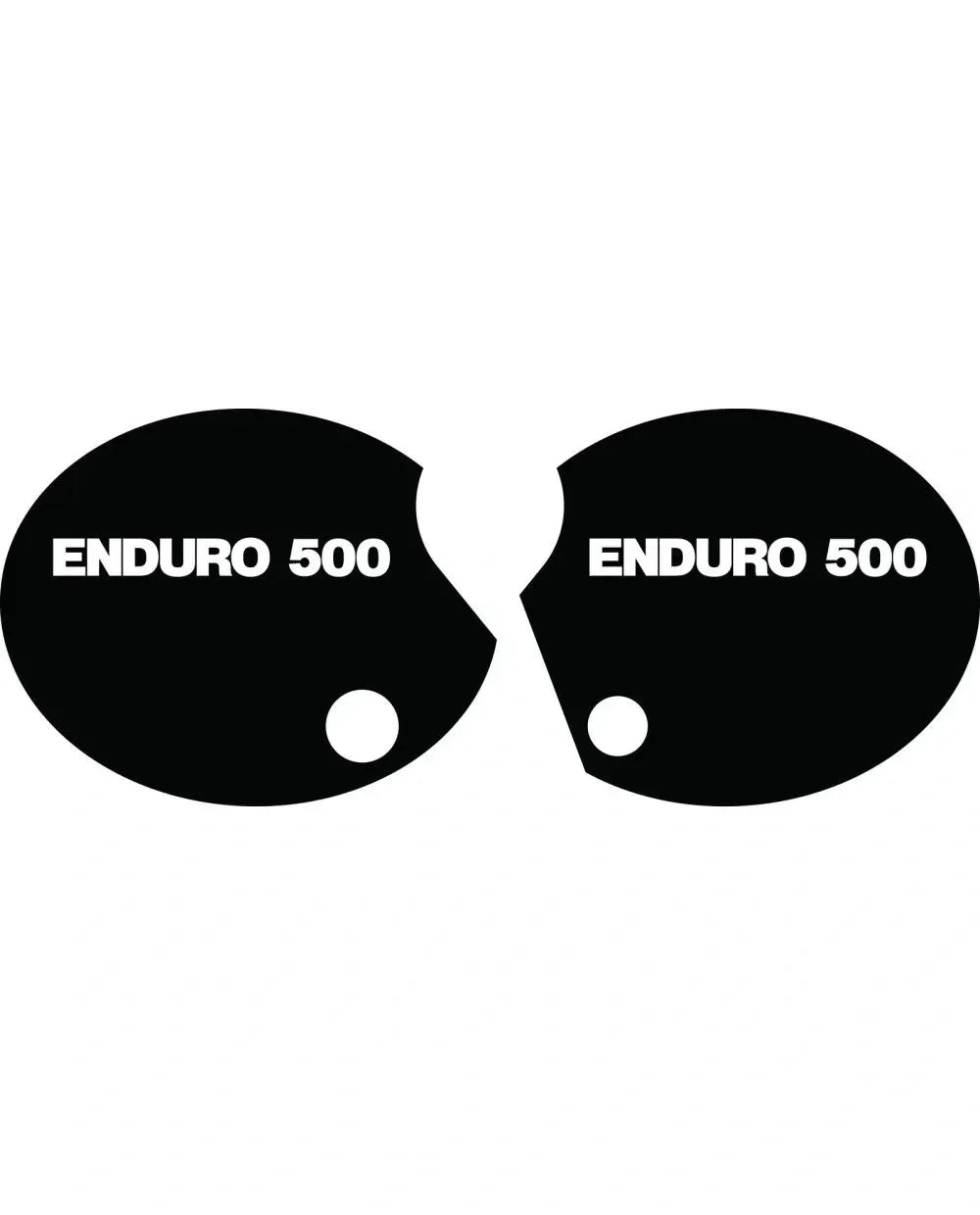 Side Cover Decal Set 'Enduro 500' - White Lettering - XT500