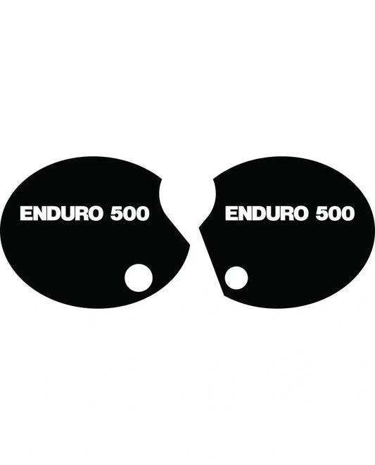 Side Cover Decal Set 'Enduro 500' - White Lettering - XT500