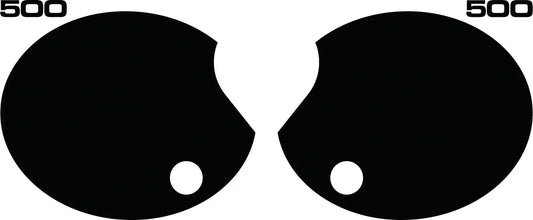 Side Cover Decal Set - Black Background/'500' in Black Lettering - TT500 77-78