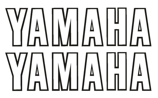 Fuel Tank Decal Set - 1980 - Black White - YAMAHA LOGO only - TT500 XT500 Universal