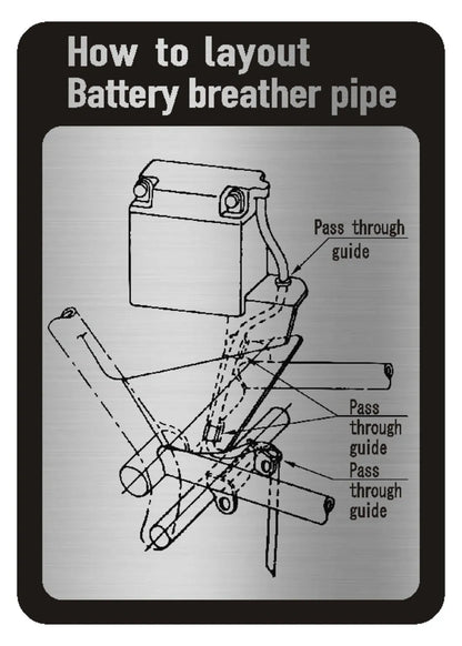 Information Decal/Sticker - Routing Battery Breather Hose - XT250