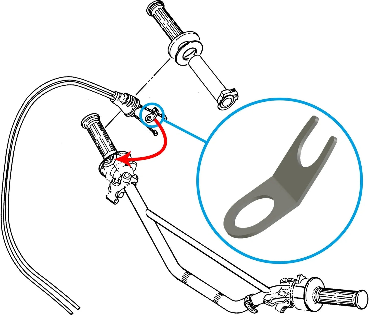 Throttle Cable Retaining Plate - XT500 TT500