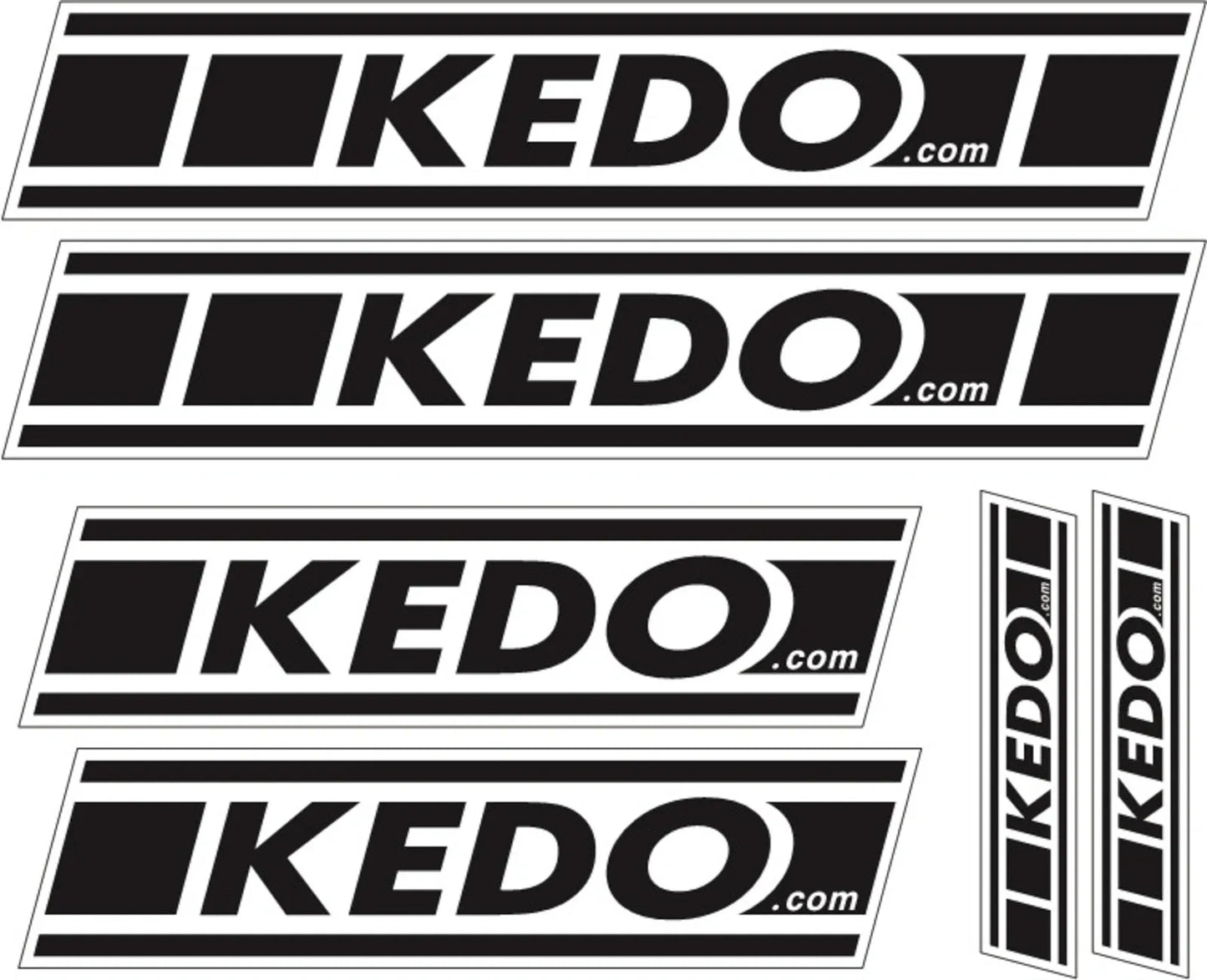 KEDO Sponsor Sticker Set - 6 Pieces, Black (Clear/Transparent Background) - Universal