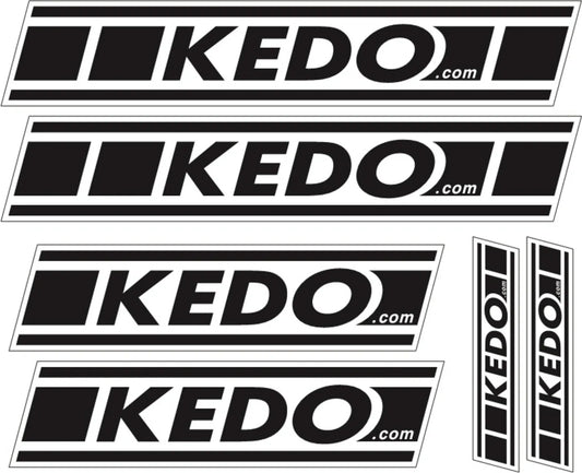 KEDO Sponsor Sticker Set - 6 Pieces, Black (Clear/Transparent Background) - Universal