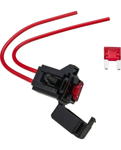 *NEW ITEM* Mini Flat Fuse Holder, 10A (incl. spare fuse - expansion rivet mounting for 6mm hole) - XT500 TT500 SR500 Universal