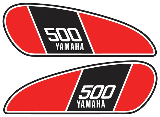 Fuel Tank Decal Set - '1976 XT-Style' - Black Red - SR500 SR400