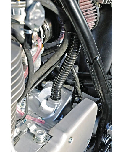 PVC Spiral Hose - 1 M, Black - with Incorporated Bend Relief (fits Crankcase Vent) - XT500 TT500 SR500 Universal