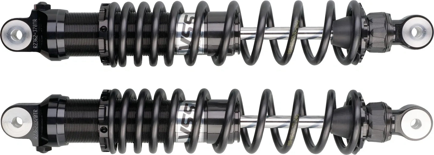 YSS Stereo Shock Absorbers with Rebound Adjustment - 1 Pair - Black Edition - 370mm - XT500 TT500 ***CAN BE SPECIAL ORDERED UPON DEMAND***