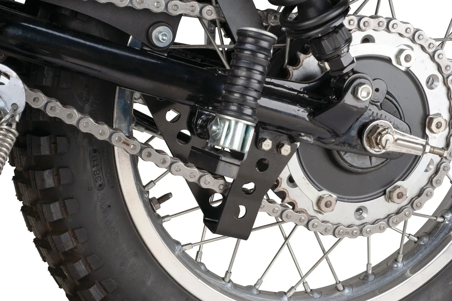 Swingarm - Lower Chain Guide - Black Coated Stainless Steel - XT500