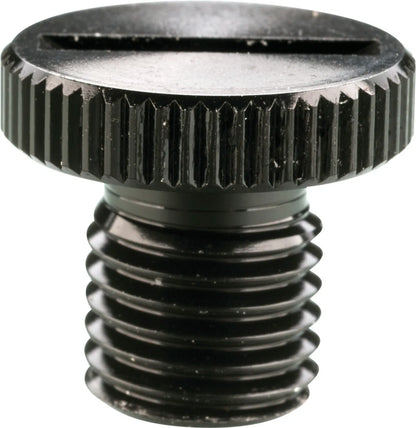 Aluminum Cover/Blank/Cap/Plug for Mirror Mount Threads - Right Side (Left-hand Thread M10 x 1.25), Black - Universal