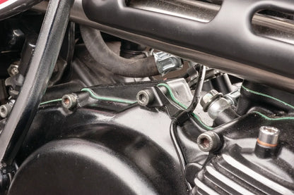 Breaker Contact Cable Guide - at Clutch Cover - Stainless Steel Black Coated - XT500 TT500