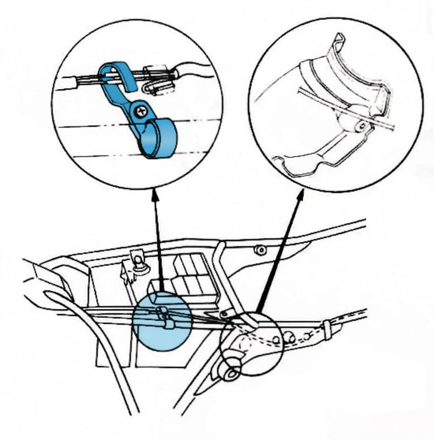 Clamp for Wiring Harness - at Upper Left Frame Tube - for Taillight Wiring Harness Item # 41016 - TT500 XT500