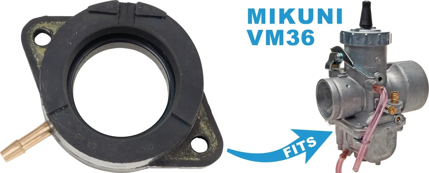 Intake Manifold - with Vacuum Fitting - for VM36 Round Slide Carburetor - SR500